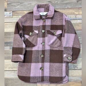 H & M plaid Shacket girl size 5T